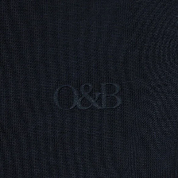 Orchard & Broome NWT Essex Short Sleeve Zip T-Shirt Size L in Blue Cotton Blend